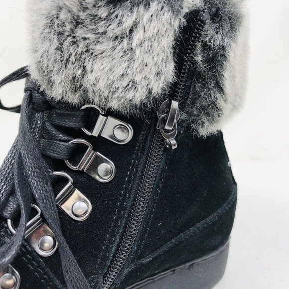 Khombu Women's Francie Boots with Faux Fur Trim - Picture 8 of 12